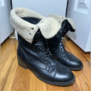 Black Steve Madden Combat Boots (Size 8)